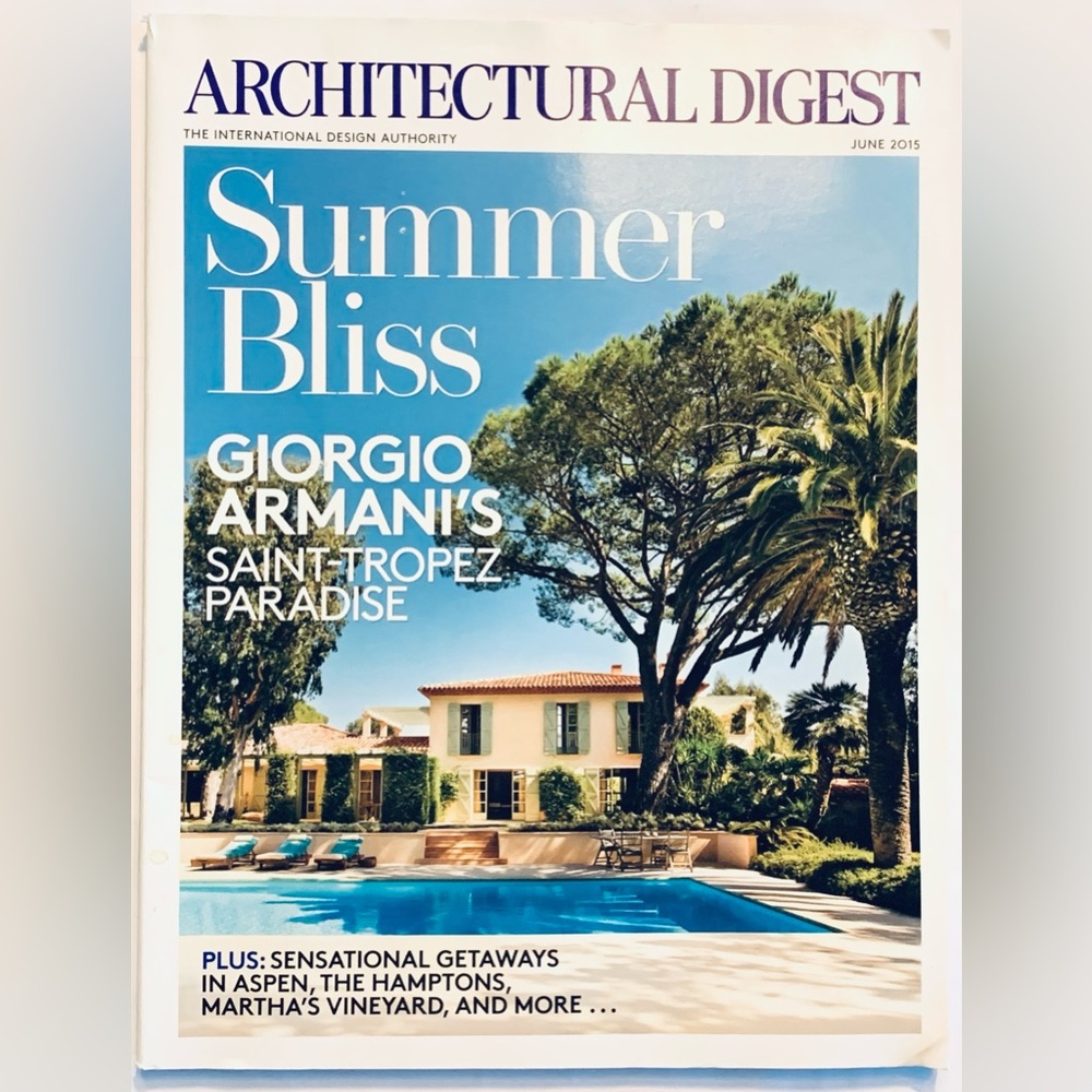 June 2015 Architectural Digest Giorgio Armani Saint-Tropez Hamptons